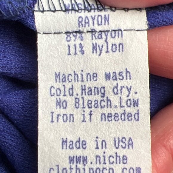 NICH  NILGUN Derman Asymmetric Hem Blouse Royal Blue S - Picture 5 of 5